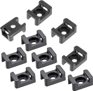 Cable Tie Mounting,100 Pcs Zip Base,5 mm(M5) Screw Hole, Black - Picture 1 of 3