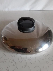 Stainless Steel Lid Vented Black Handle 10" - Picture 1 of 2