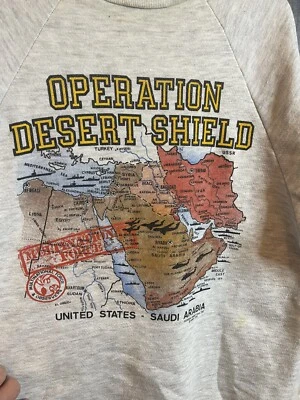 Sudadera De Colección 1991 Operation Desert Storm Cuello Redondo XL Años 90 Hecha en EE. UU. Ga2 Foto 1 de 4