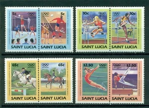 St. Lucia Scott #665-668 MNH PAIRS Leaders of the OLYMPICS 1984 Los Angeles $$ - Picture 1 of 1