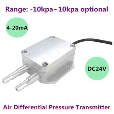 4-20mA Output Air Pressure Transmitter Micro Wind Sensor 10Pa 50Pa 100Pa 10kPa - Image 1 of 4