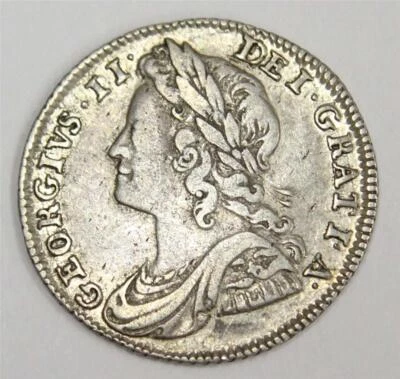 1739 Six pence 6d Great Britain roses O/R in GEORGIUS & broken-top R VF25 - Image 1 of 2