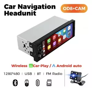 6.86 Inch 1Din Carplay Android Auto Car Radio Multimedia Video MP5 Player - Picture 1 of 7