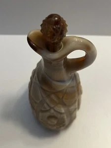VINTAGE IMPERIAL BROWN CARAMEL GLASS SLAG CRUET & STOPPER Excellent Condition - Picture 1 of 7