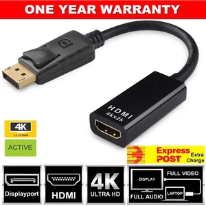 4K Displayport Display Port DP to HDMI Cable Male to Female Video Adapter - Photo 1/6