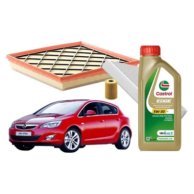 MISTI Kit Tagliando 3 Filtri Opel Astra J 1.7 Cdti Dal 10 Al 15 6 Lt Castrol 5w30 C3