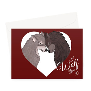 I Wolf You Valentine's Day Card - Red