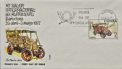 1977 Spain FDC Barcelona Expomovil Salon Int. Automobile, La Cuadra 1900 - Image 1 of 2