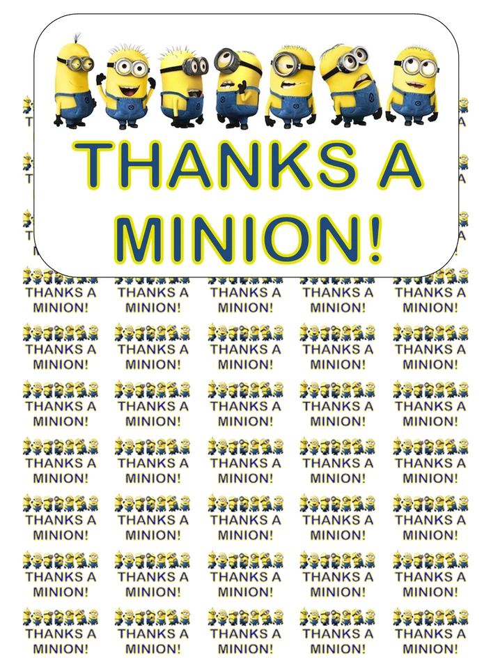 50 Thanks a Minion! Thank You Envelope Seals, 1" by 1.5" Foto 1 de 1