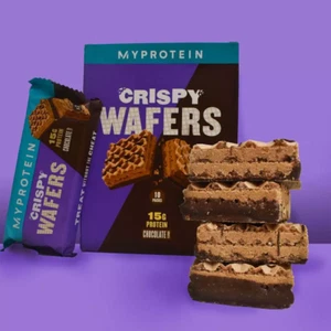 MY PROTEIN Obleas Crujientes Sabor Chocolate Relleno 15g Proteína Barra de Snack Saludable - Imagen 1 de 8