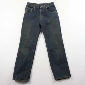Lee Jeans Boys Youth 14 R Dark Wash Adjustable Waistband Relaxed Straight - Picture 1 of 7