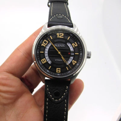 43mm Parnis Sapphire Glass Miyota Automatic Men Mechanical Watch Date Indicator - Image 1 of 4