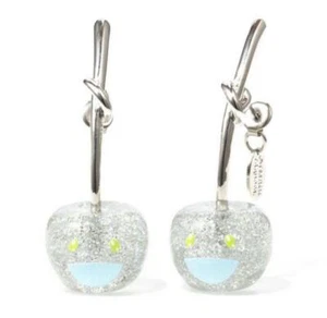 Takashi Murakami x Liquem Silver Cherry Pierced Earrings 2024 Limited JP - Picture 1 of 3