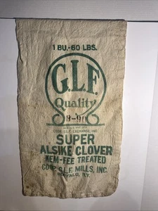 Vintage GLF Clover Seed Canvas Bag 1940’s? - Picture 1 of 14