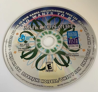 Who Wants to be a Millionaire? General Mills Cereal Promo PC Game CD-Rom (1999) - Image 1 of 2