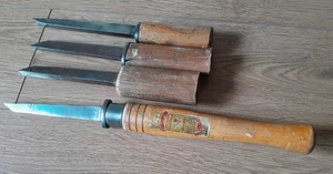 4 X VINTAGE MORTICE CHISEL/ PIG STICKER INC 2 X ISAAC GREAVES AND 1 X MOULSON - Picture 1 of 11