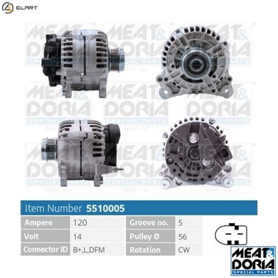 ALTERNATOR 5510005 FOR SKODA OCTAVIA/Combi/II SUPERB LAURA ROOMSTER FABIA  VW - Image 1 of 4
