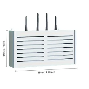 Router-Aufbewahrungsbox zur Wandmontage 38 x 20 x 8,5 cm !NEU! - Zdjęcie 1 z 3