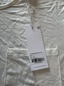 Cozy Earth Damen Bambus Stretch-Strick T-Shirt Medium Elfenbein - Bild 1 von 2