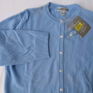 Investments feine 100% Kaschmir M blau Strickjacke Pullover 3/4 Arm Neu mit Etikett - Bild 1 von 7