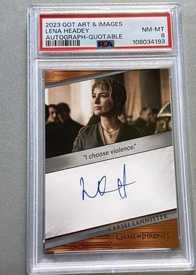 Game of Thrones Rittenhouse Auto Card Signed Lena Headey CERSEI LANNISTER PSA 8 - Image 1 of 3