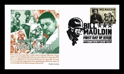 DR JIM STAMPS US BILL MAULDIN WWII WILLIE AND JOE FDC PANDA CACHET COVER - Image 1 of 2