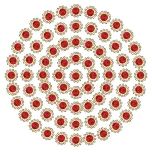 200Pcs 12mm 2 Layers Sew on Flower Rhinestones Crystal Red - Picture 1 of 7