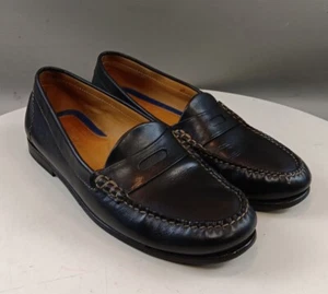 Martin Dingman Penny Loafers Men's Size 10.5 Black Leather 530012 Brazil  - Picture 1 of 24