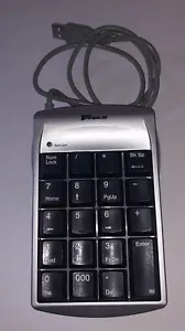 Targus PAUK10 USB Wired Numbered Numeric Keyboard Keypad Silver Dark Gray - Picture 1 of 5