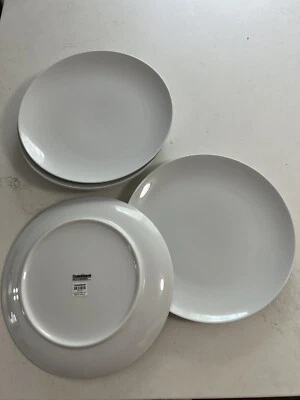 5 X Crate & Barrel Essential 10.5" White Porcelain Salad Plate - Image 1 of 4