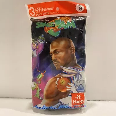 Vintage Hanes Boys Briefs Size 8 Space Jam Michael Jordan Looney Tunes 1996 - Image 1 of 4