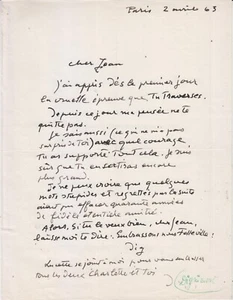 André DIGNIMONT, illustrateur. Lettre autographe à Jean GALTIER-BOISSIÈRE 1963 - Picture 1 of 1