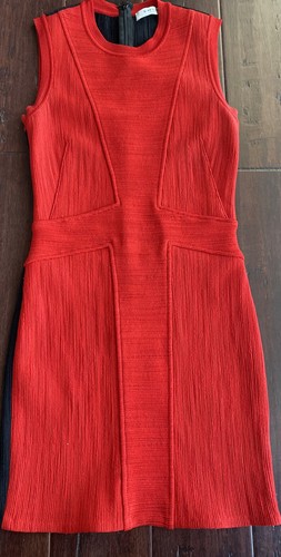 Abito aderente senza maniche nero rosso elasticizzato ottico Givenchy in viscosa taglia XS