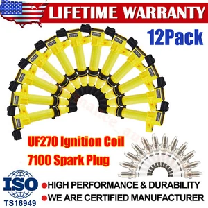12x Bobina de encendido UF270 y 12x 7098 bujía para Jeep Liberty Dodge Nitro 3,7 L - Imagen 1 de 22