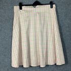 Shein Curve Womens Skirt Size 1XL Pink Plaid Checked 25" Length