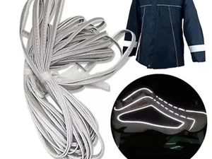 12 mm reflektierende Polyester Paspel 3 m - Borte zum Annähen für Hüte, Taschen, Jacke, Schuhe - Bild 1 von 17