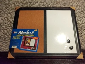 Roseart Miracle Magnetic Combo Board 2in1 Cork & Dry Erase 18"×22" Wooden Frame - Picture 1 of 10