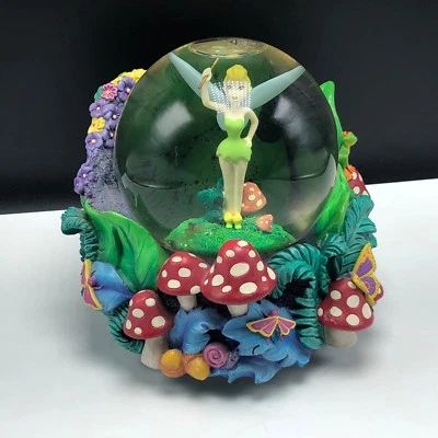 WALT DISNEY SNOWGLOBE Snowdome bola de agua Tinker Bell caja de música Peter pan Fly Foto 1 de 4
