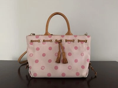 Women’s Dooney and Bourke Pink Small Tulip Tassel Polka Dot Purse Handbag - Image 1 of 4