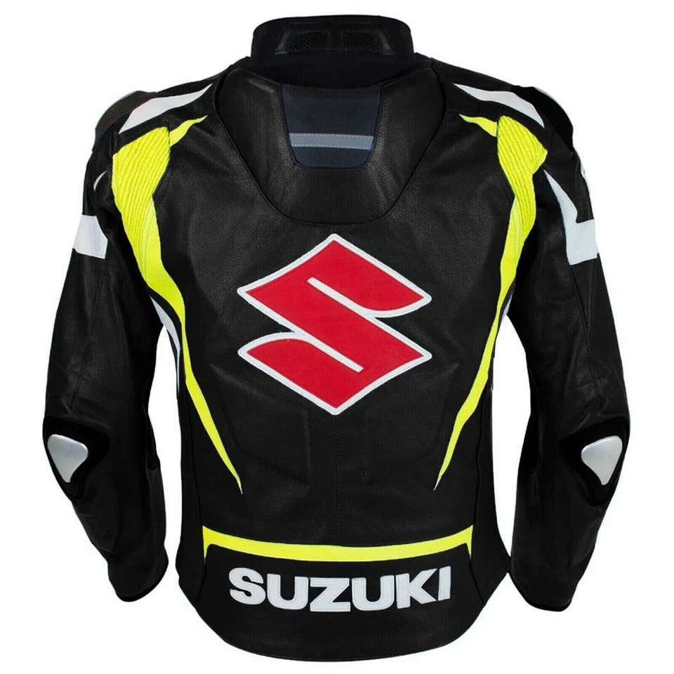 Chaqueta de cuero de vaca Suzuki GSXR moto deportes carreras Foto 1 de 3