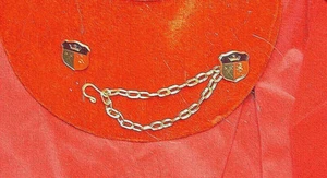 Heraldic shields cape cloak clasp, black/red/dark gray/gold, swag chain - Picture 1 of 2