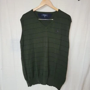 Vintage Burberry Sweater Vest Men’s Green Blue Sleeveless Pullover Knit Size 8 - Picture 1 of 5