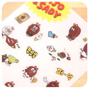 #82 Cute Majo & Sany rabbits PVC Stickers notebook diary decoration 6 sheets - Picture 1 of 4