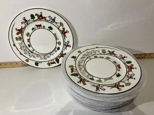 Coalport set of 12 dinner plates (Hunting scene) - Picture 1 of 6
