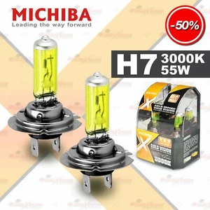 2er MICHIBA H7 477 Scheinwerfer Halogen Auto Lampen 2300K Gelb NEBELSCHEINWERFER - Picture 1 of 10