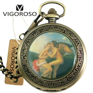 Gold Full Hunter Antique Retro Mechanical Hand-winding Skeleton Pocket Watch - Picture 1 of 5