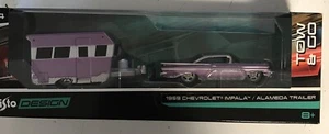 1959 CHEVROLET IMPALA PURPLE & ALAMEDA TRAILER 1/64 DIECAST MAISTO FREE SHIP! - Picture 1 of 6