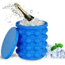 Summer Ice Cube Maker Silicone Ice Bucket Space Saving Ice Mould Tray Tool UK