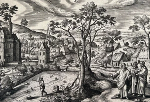 Antiguo grabado original collar después de Hans BOL La semilla es la palabra de Dios - Imagen 1 de 8