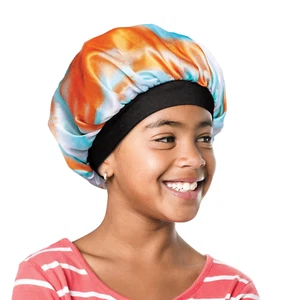 Kids Satin Bonnet with Wide Band, Sleep Cap for Kids, Bonnet for Boys and Girls  - Picture 1 of 7
